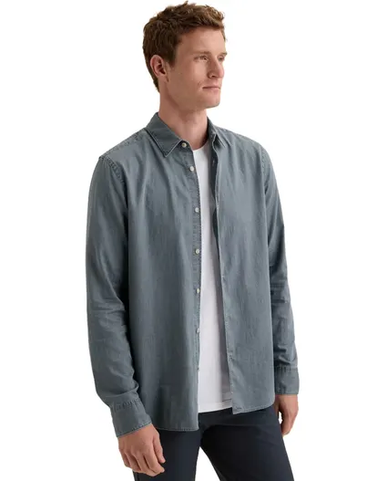 Vanguard Spijkeroverhemd Vanguard blauw normale fit