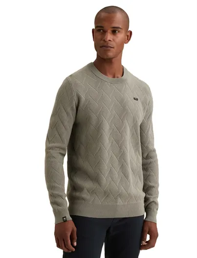 Vanguard Trui Vanguard groen grof gebreid structuur
