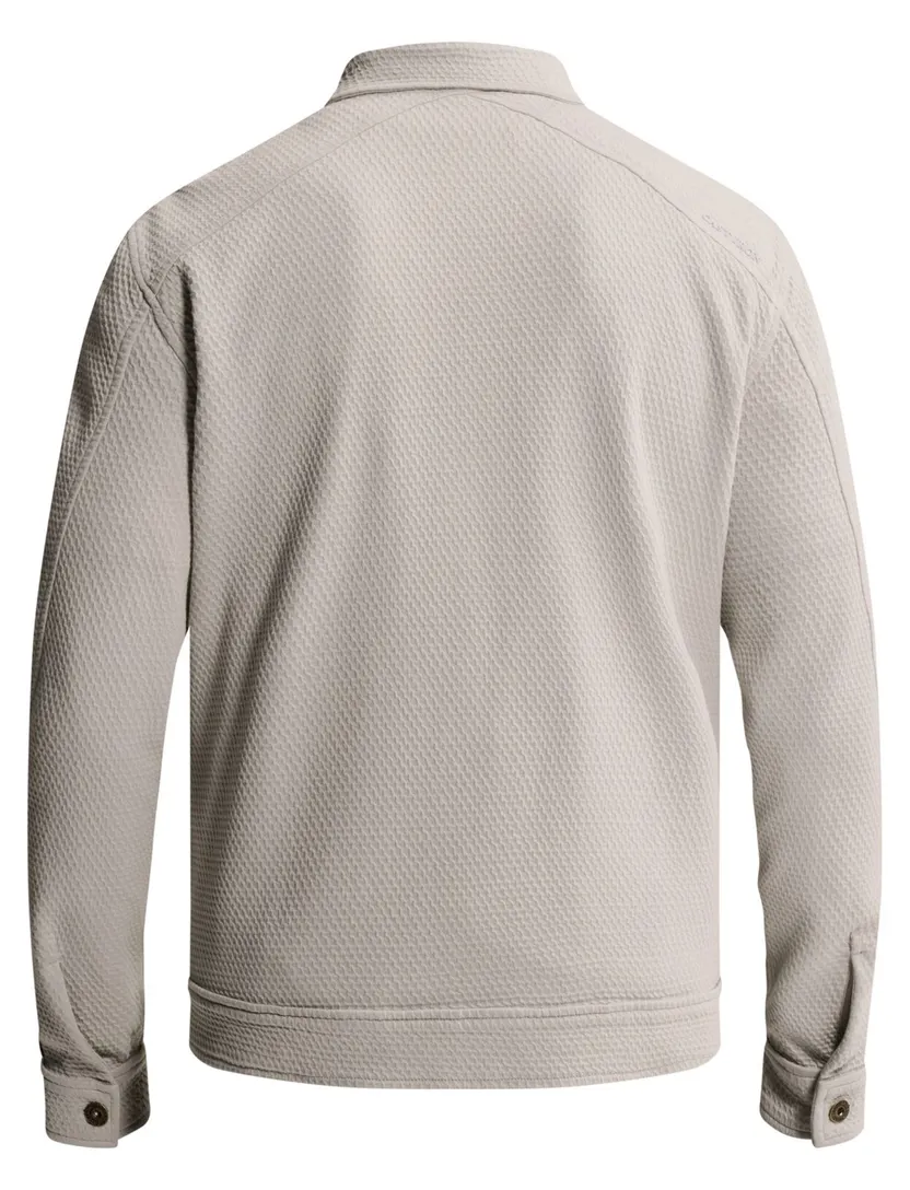 Overshirt Cast Iron grijs normale fit borstzak