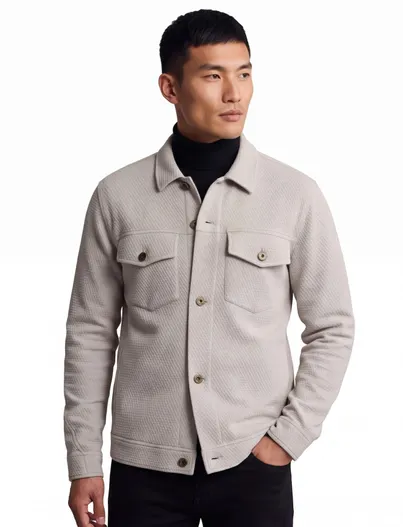 Cast Iron Cast Iron overshirt grijs met borstzak