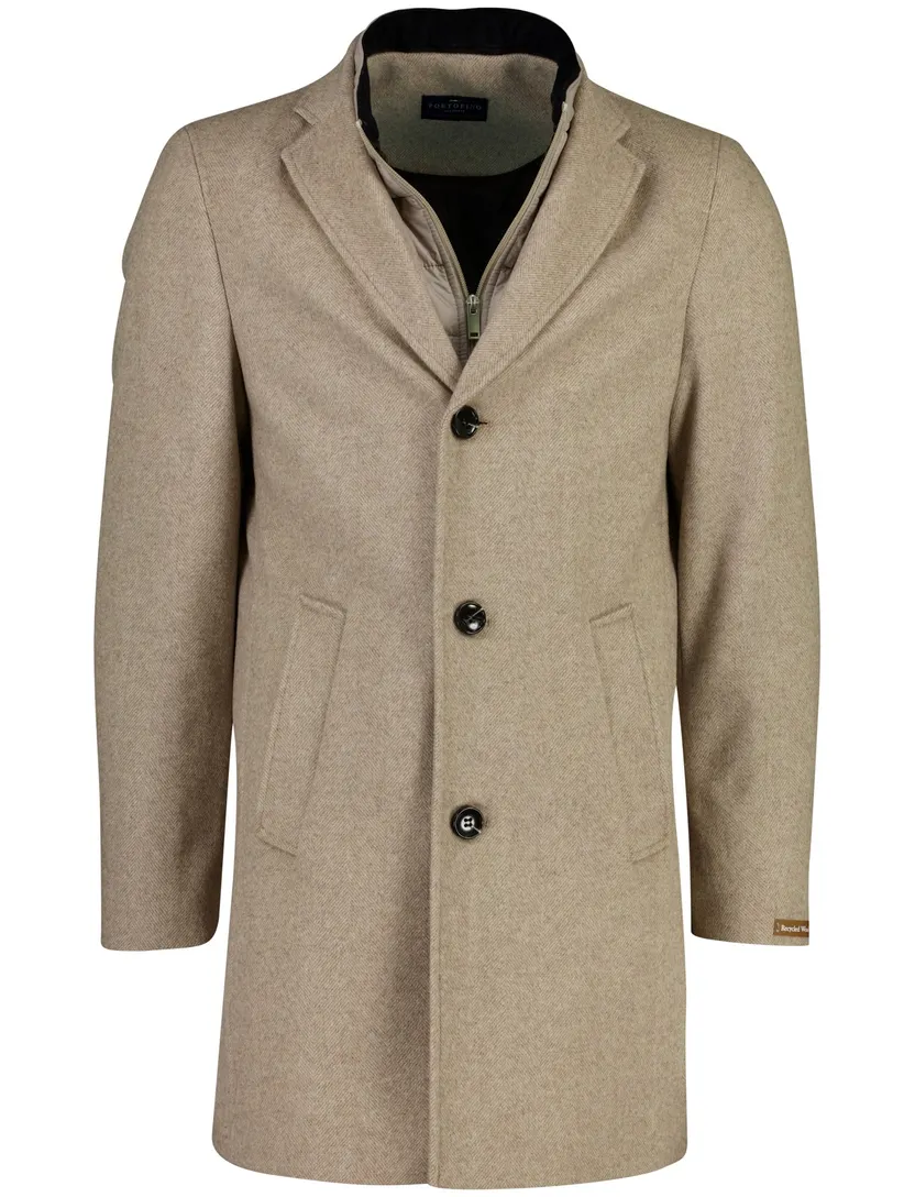 Overjas Portofino beige wol met uitneembare voering
