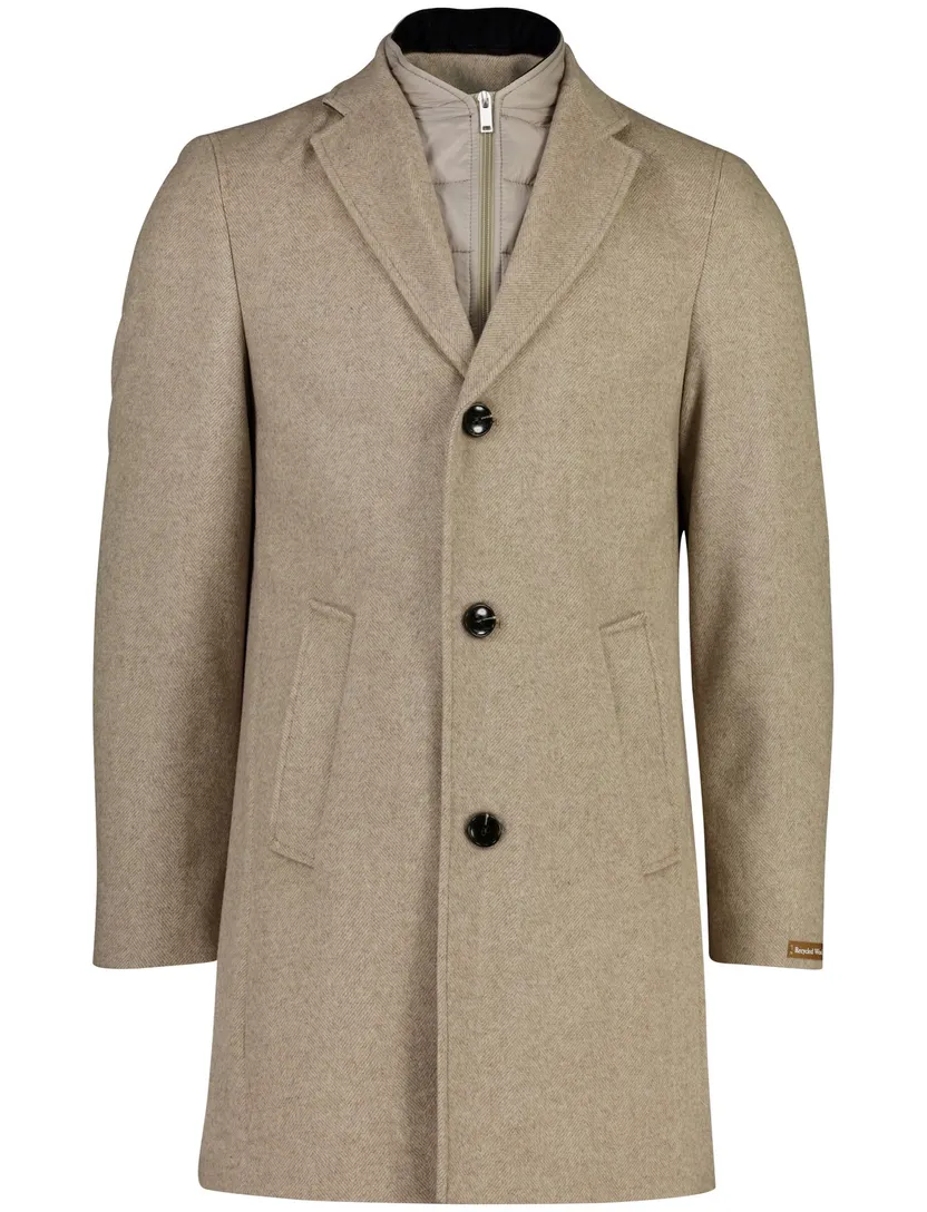 Overjas Portofino beige wol met uitneembare voering