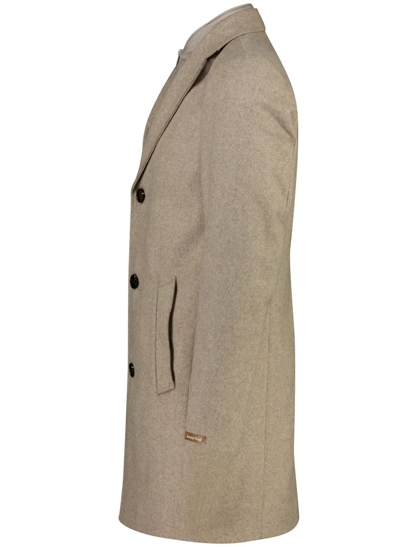 Overjas Portofino beige wol met uitneembare voering