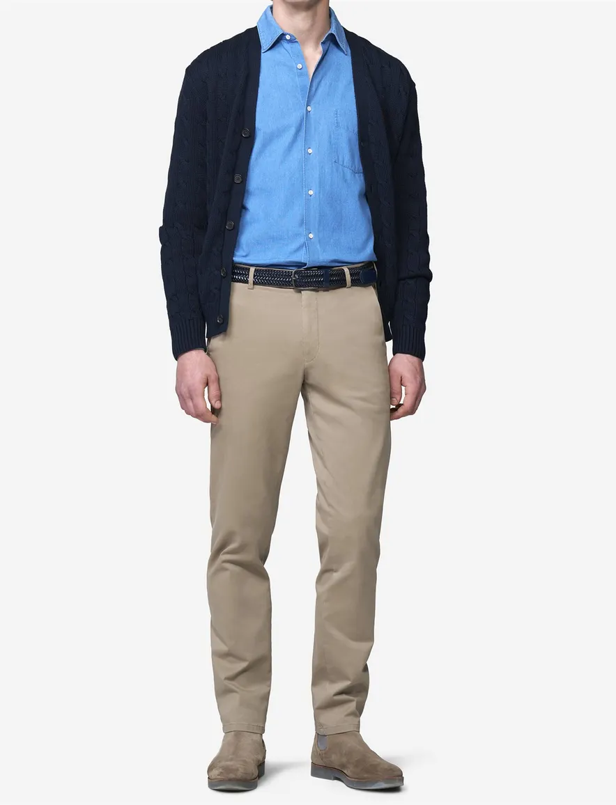 Meyer Bonn beige flatfront broek