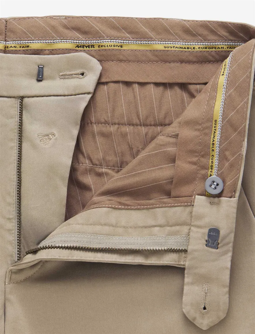 Meyer Bonn beige flatfront broek