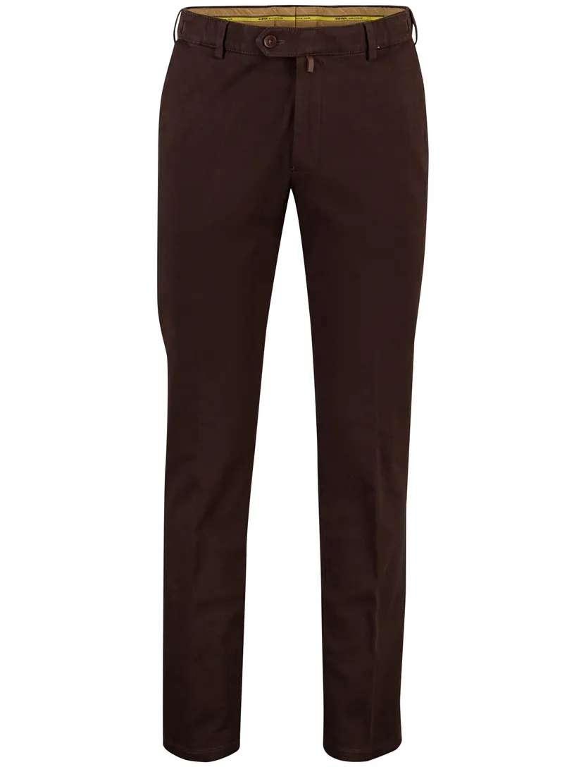 Broek Meyer Oslo bruin normale fit effen