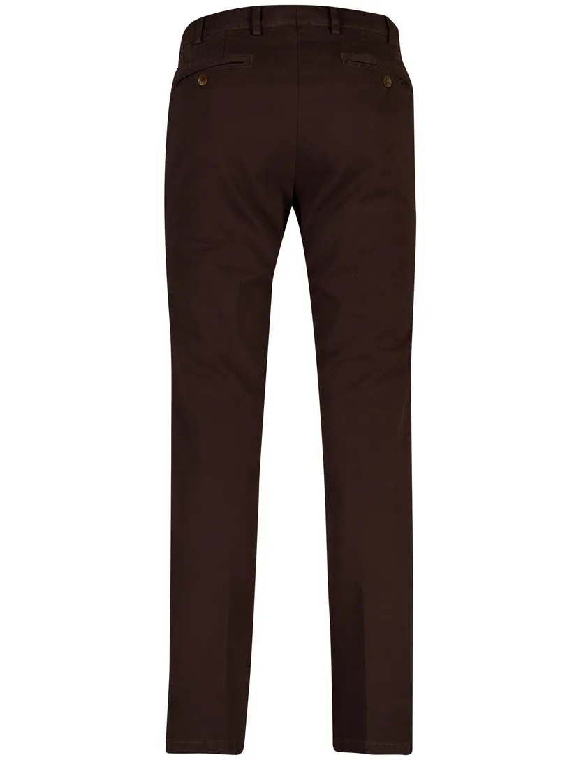 Broek Meyer Oslo bruin normale fit effen