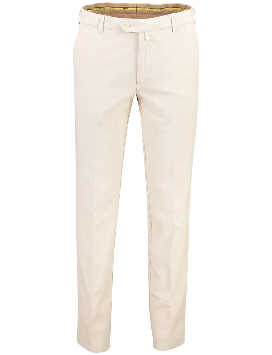Meyer flatfront broek camel stretch