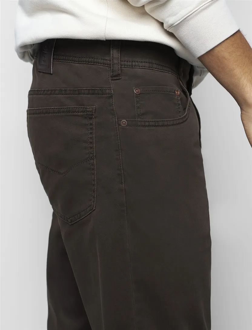Broek Meyer 5-pocket model bruin normale fit