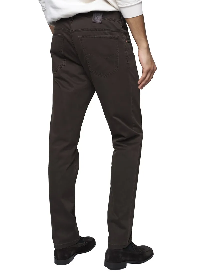 Broek Meyer 5-pocket model bruin normale fit