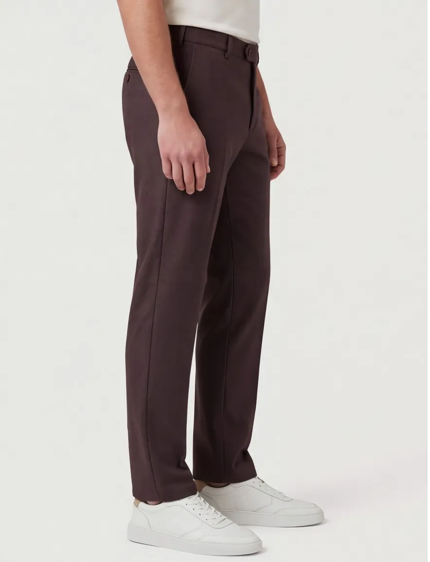 Meyer broek bruin effen flatfront model