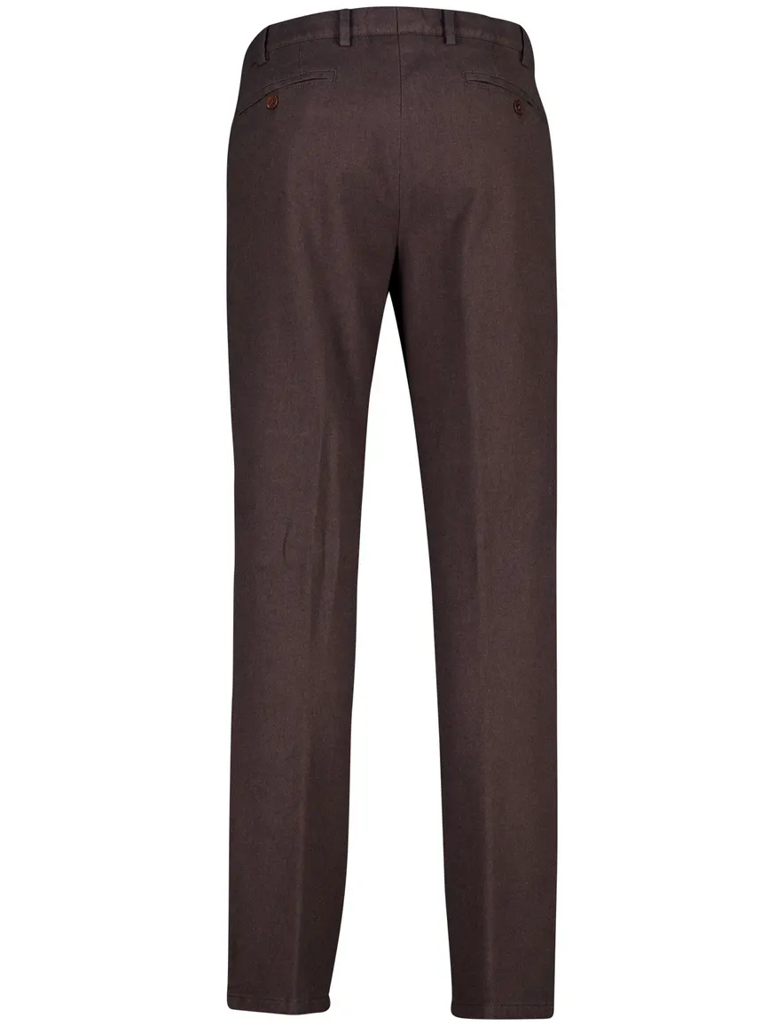 Meyer broek bruin effen flatfront model