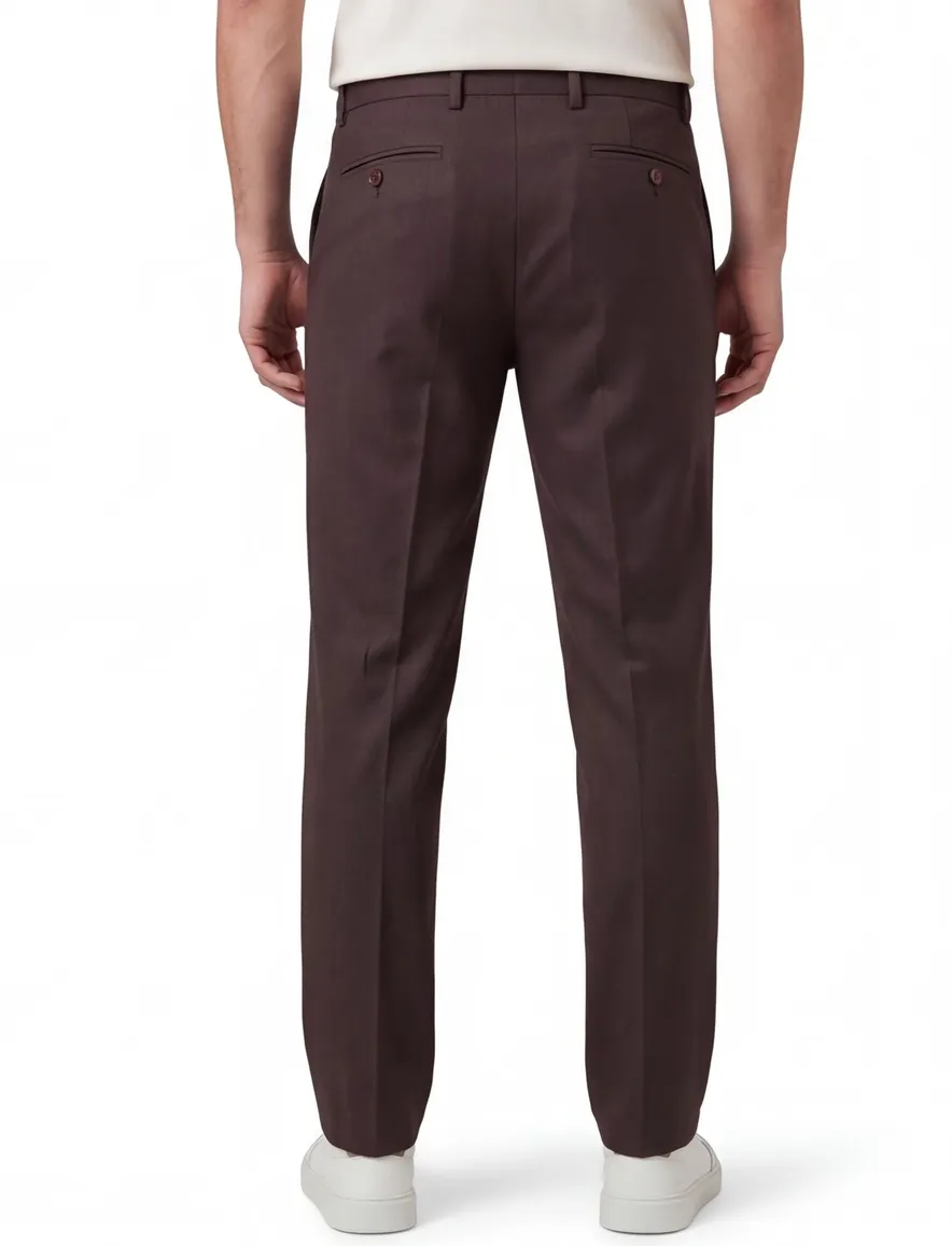 Meyer broek bruin effen flatfront model