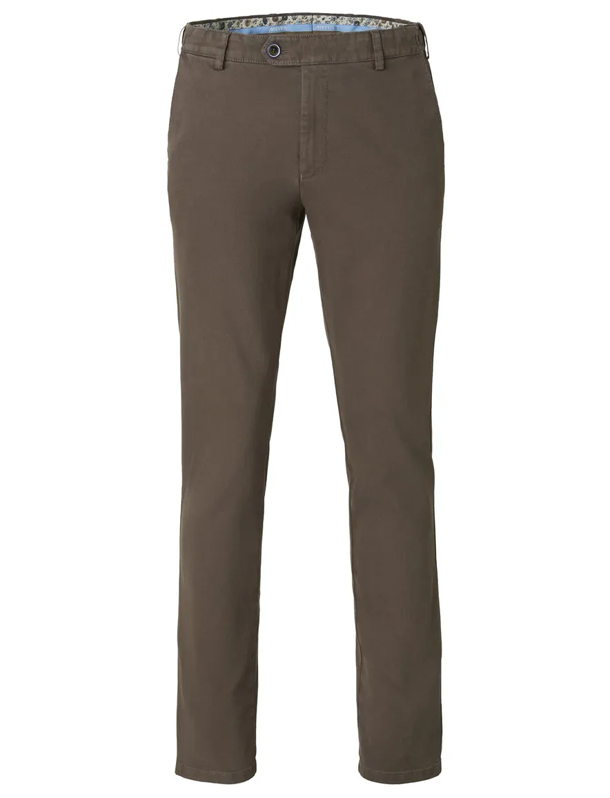 Meyer Oslo broek bruin flatfront model
