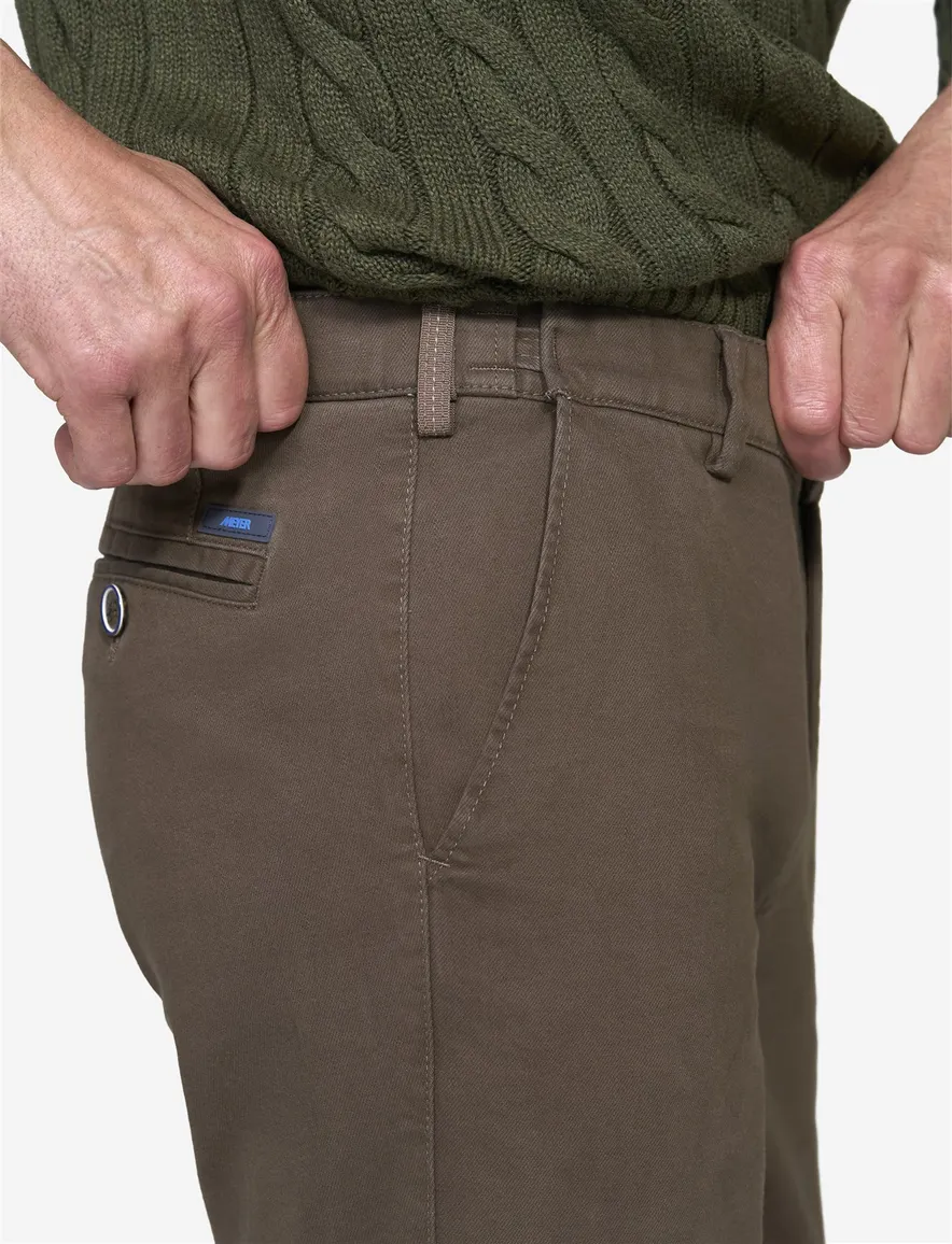 Meyer Oslo broek bruin flatfront model