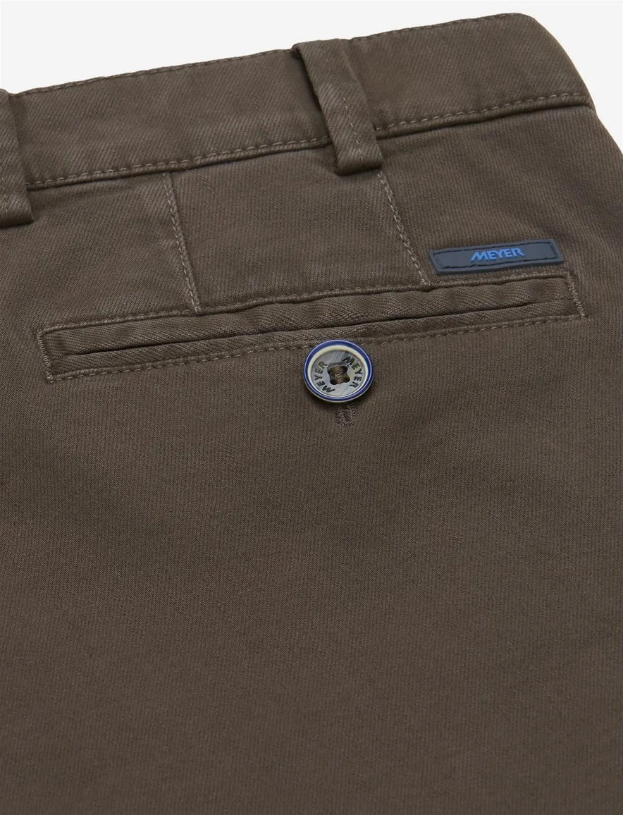 Meyer Oslo broek bruin flatfront model