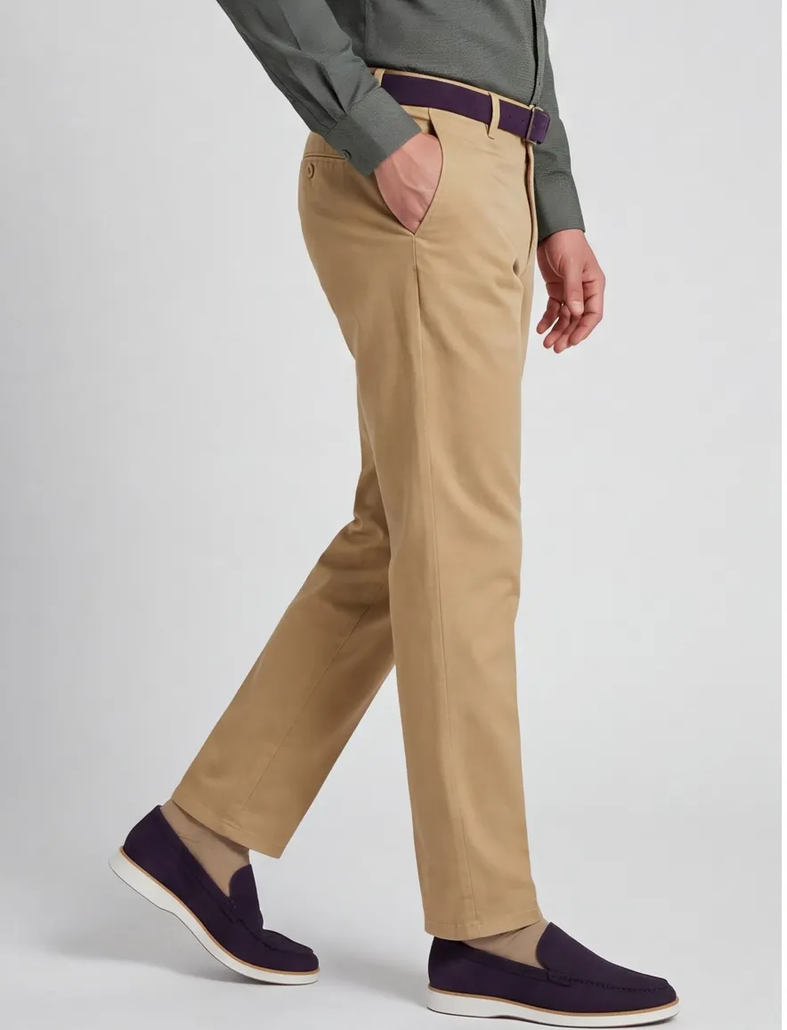 Meyer Roma chino camel effen