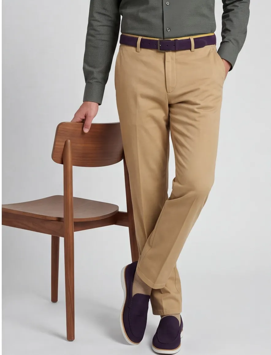 Meyer Roma chino camel effen