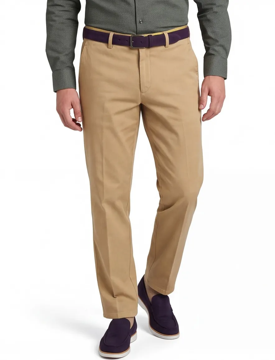 Meyer Roma chino camel effen