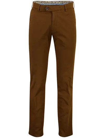 Meyer Meyer Bonn broek bruin effen flatfront model