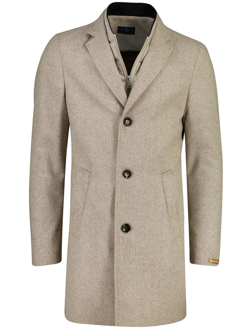 Overjas Portofino beige gemeleerd