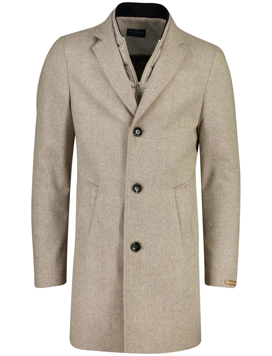 Portofino overjas beige gemeleerd