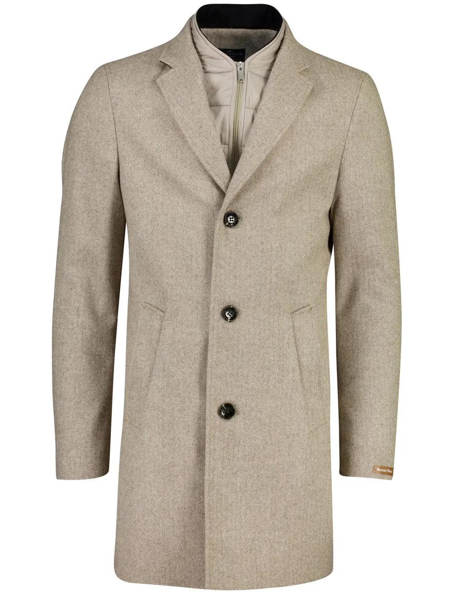 Portofino overjas beige gemeleerd