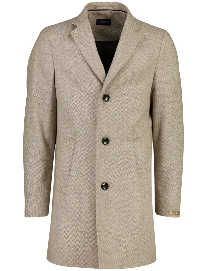 Overjas Portofino beige gemeleerd