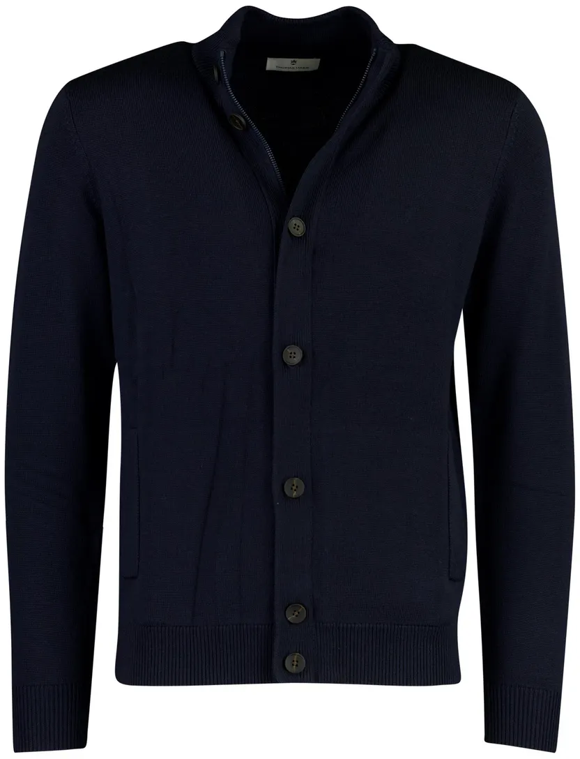 Overshirt Thomas Maine donkerblauw met borstzak