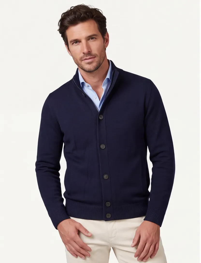 Overshirt Thomas Maine donkerblauw met borstzak