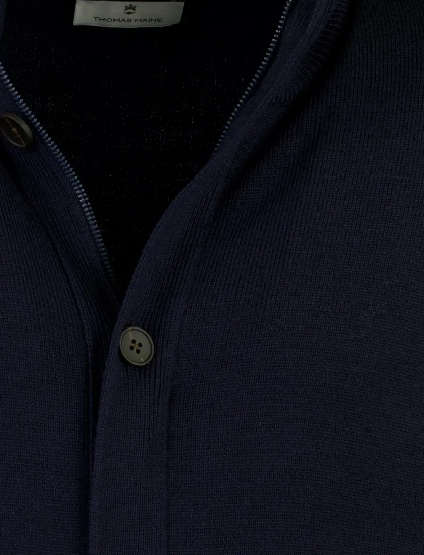 Overshirt Thomas Maine donkerblauw met borstzak