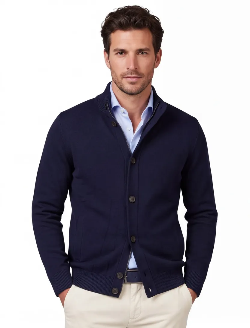 Overshirt Thomas Maine donkerblauw met borstzak
