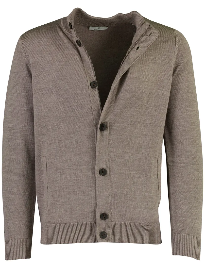 Vest Thomas Maine taupe gemeleerd