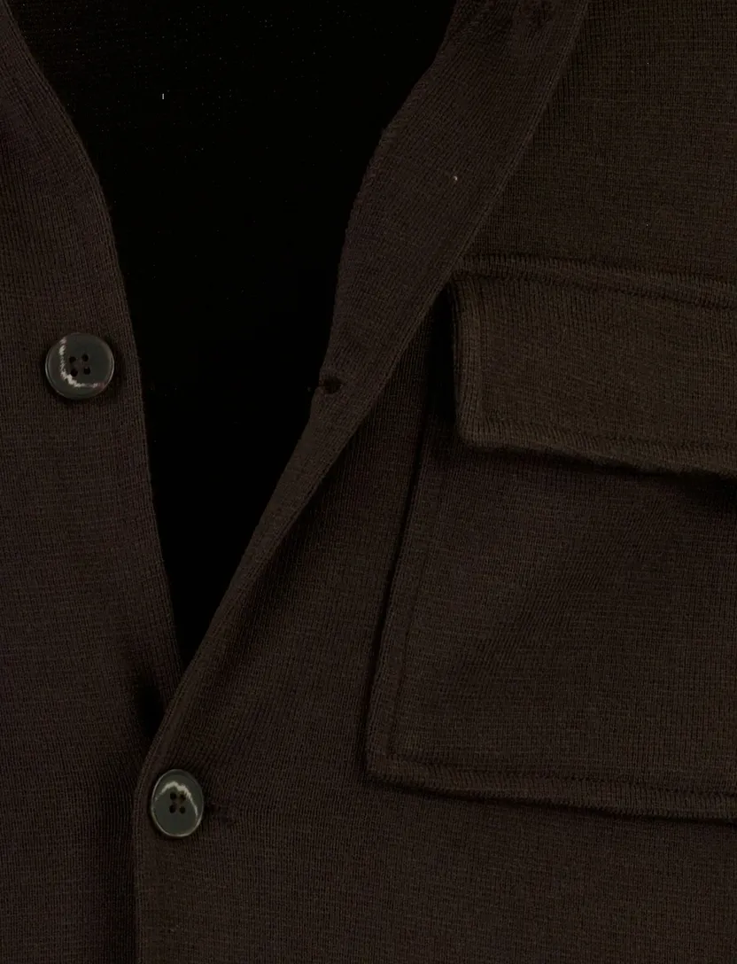 Overshirt Thomas Maine bruin met borstzak