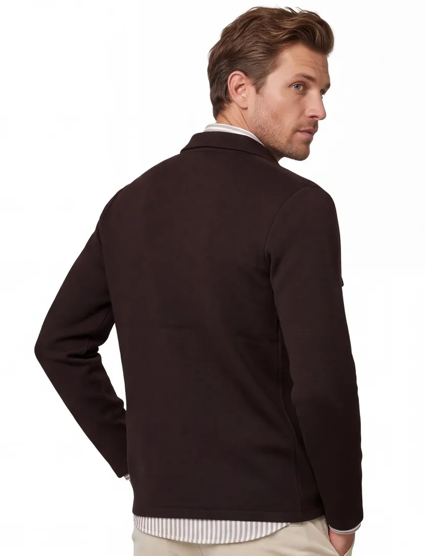 Overshirt Thomas Maine bruin met borstzak
