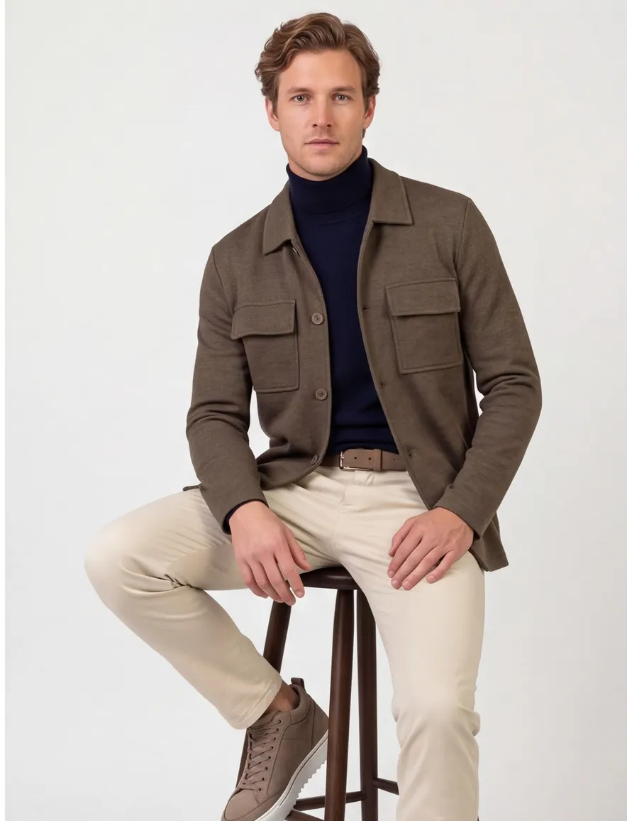 Overshirt Thomas Maine bruin