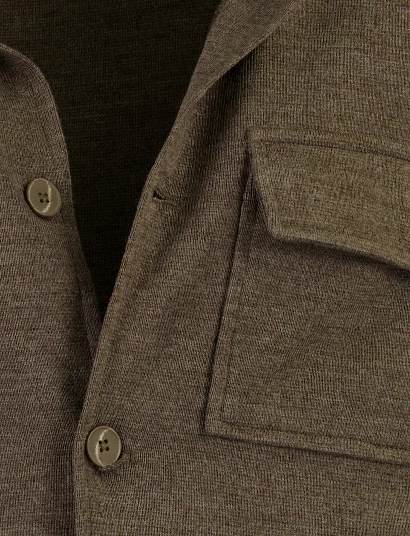 overshirt Thomas Maine bruin wijde fit
