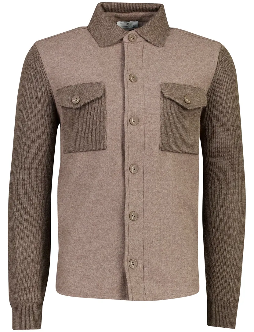 Overshirt Thomas Maine bruin wol