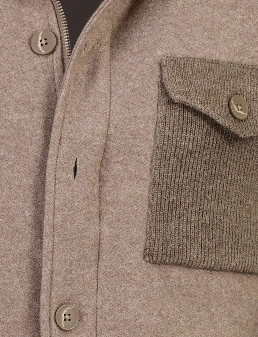 Overshirt Thomas Maine bruin wol