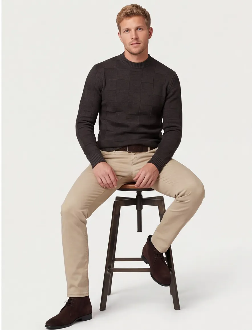 Thomas Maine turtleneck trui grijs gemeleerd gebreid
