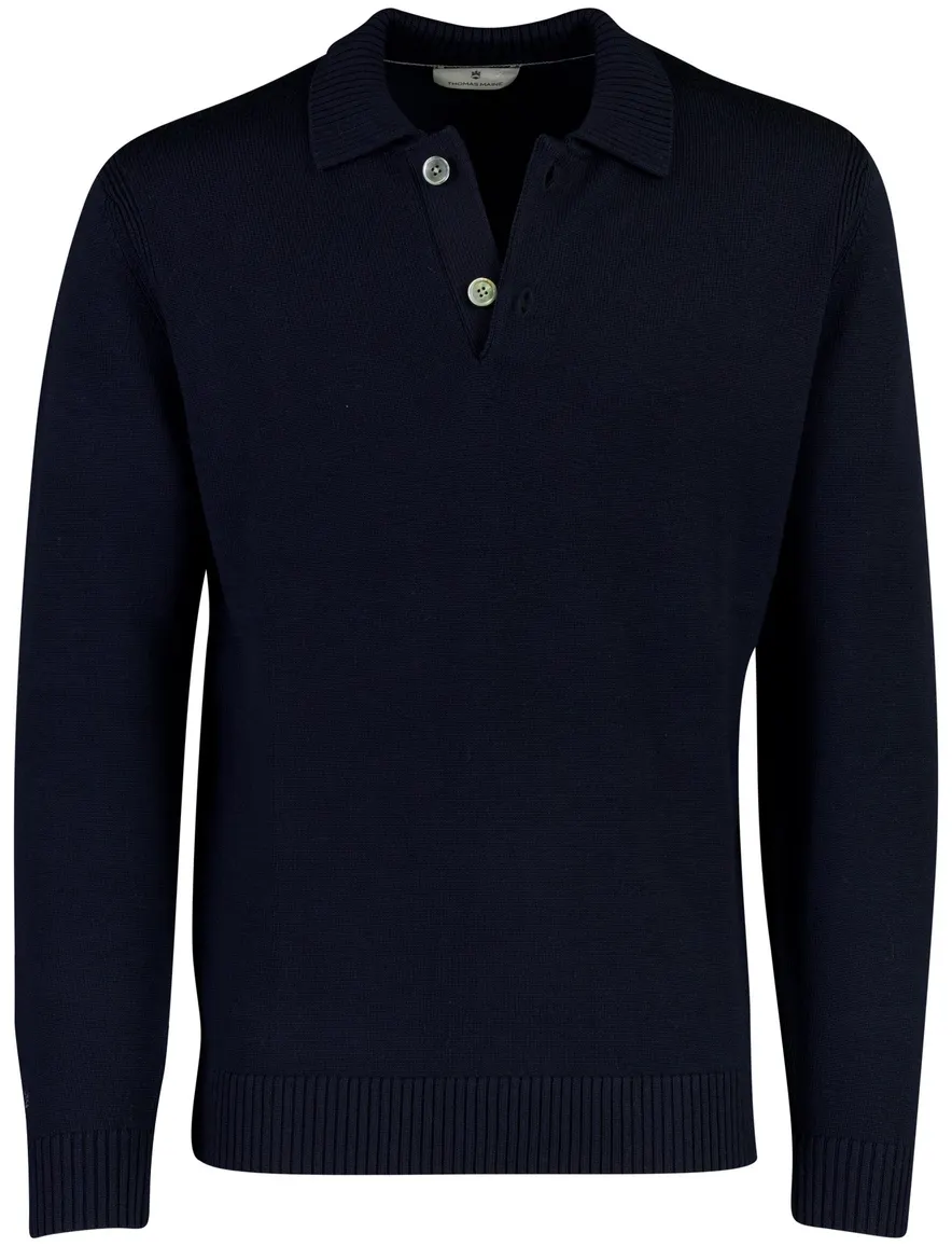 Thomas Maine half zip trui donkerblauw