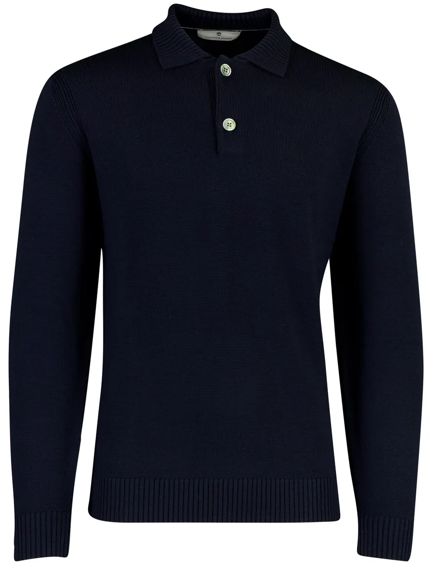 Thomas Maine half zip trui donkerblauw