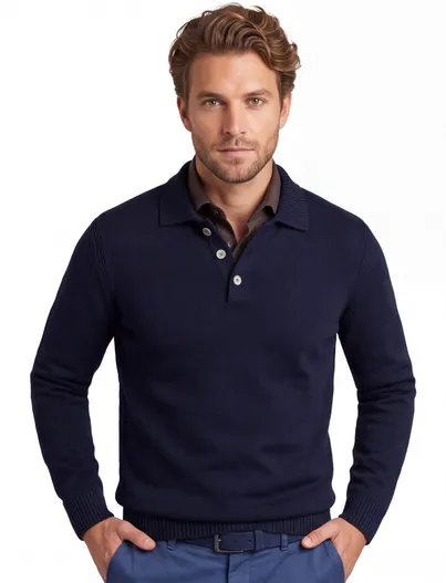 Thomas Maine Thomas Maine half zip trui donkerblauw