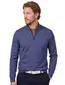Thomas Maine trui half zip blauw gemeleerd