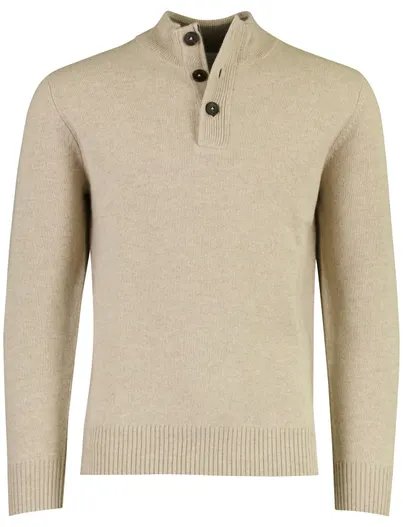 Thomas Maine Thomas Maine half zip trui beige gebreid