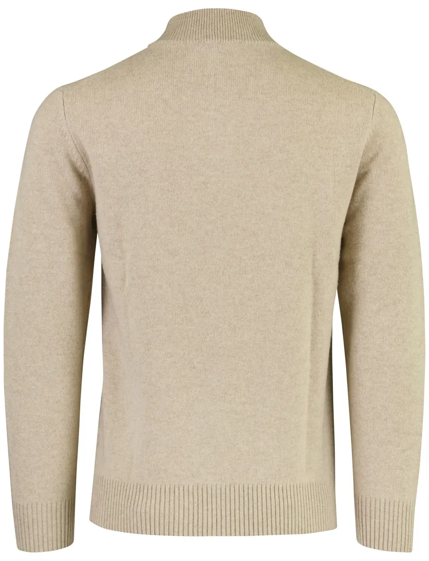 Thomas Maine half zip trui beige