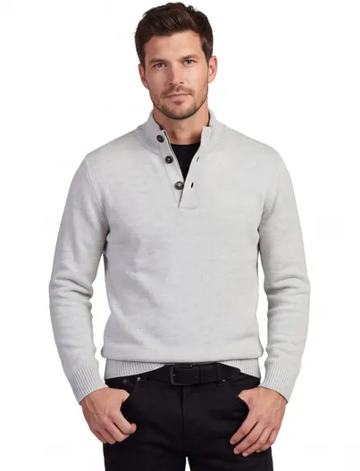 Thomas Maine Trui Thomas Maine Grijs half zip