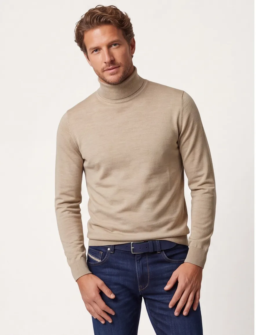 Thomas Maine coltrui beige merinowol gebreid
