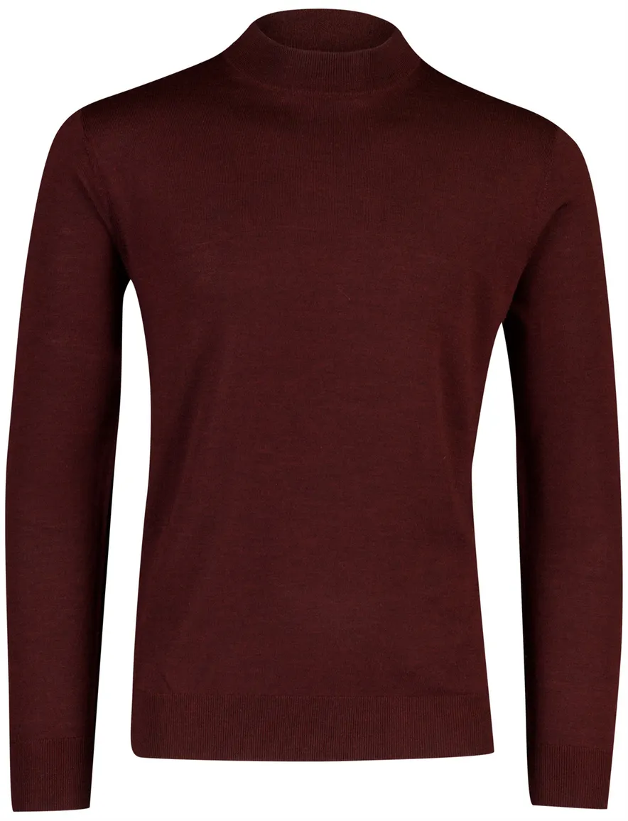 Thomas Maine trui merinowol bordeaux gemeleerd