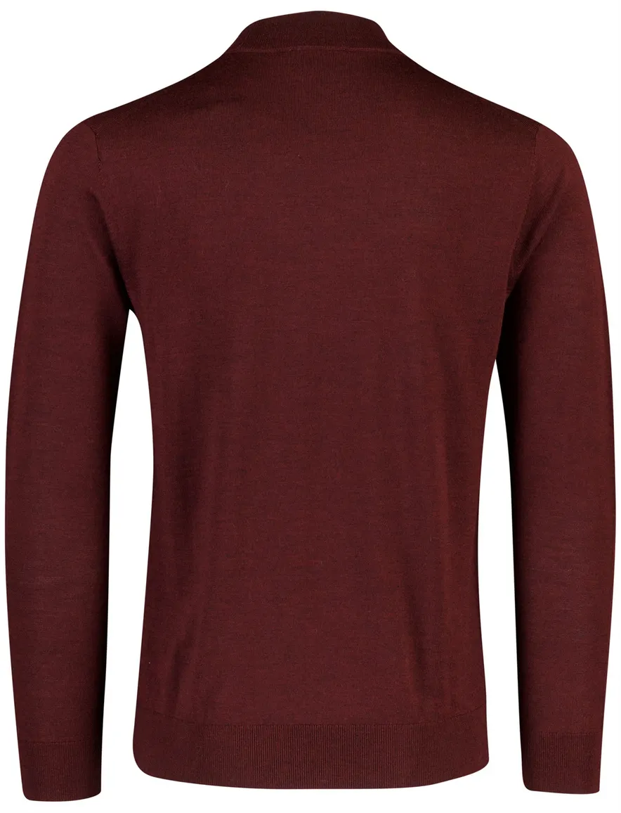 Thomas Maine trui merinowol bordeaux gemeleerd